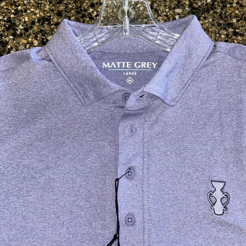 NEW Matte Grey Men’s Purple Polo Shirt